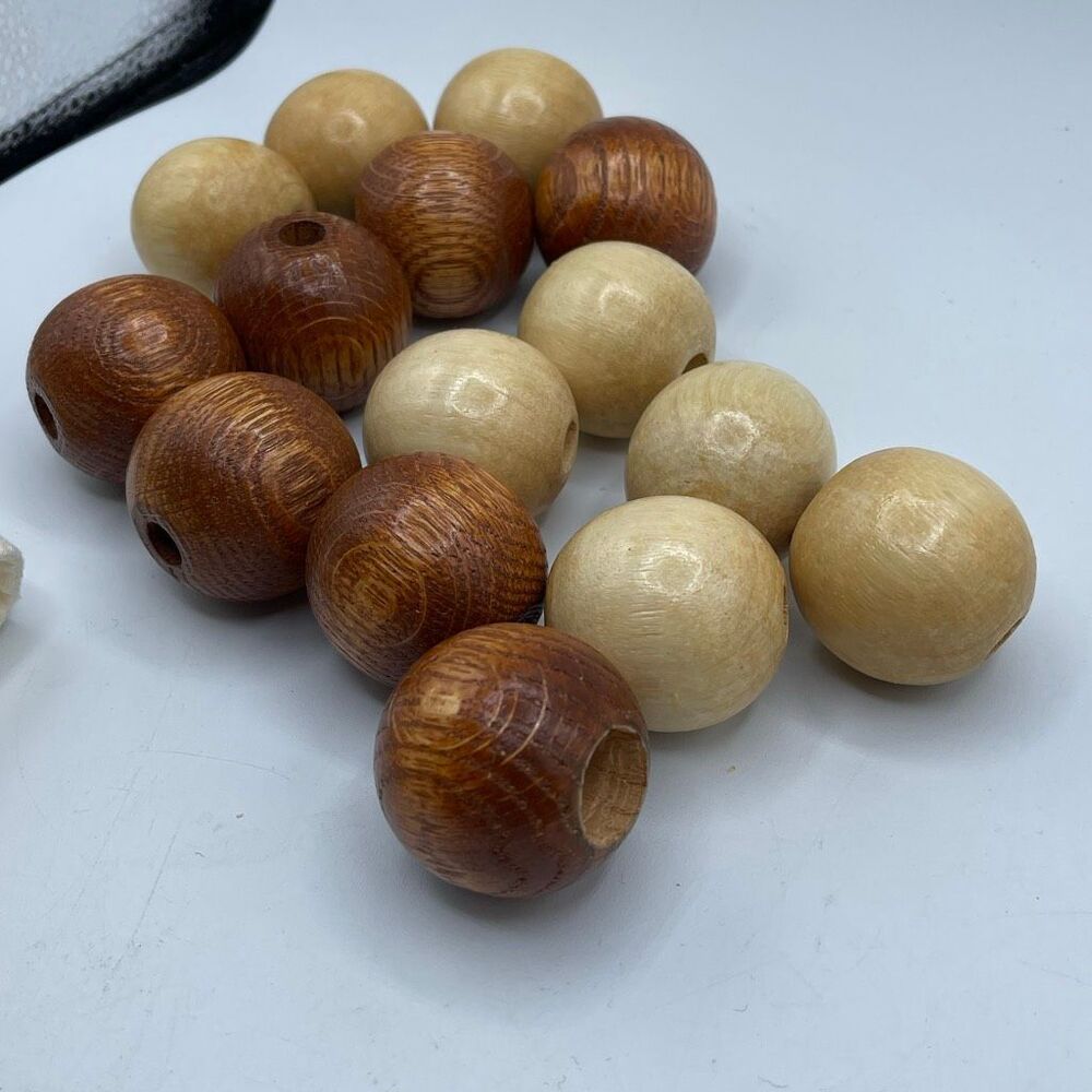 Lot of 15 large wooden stringing beads preschool Montessori kindergarten.